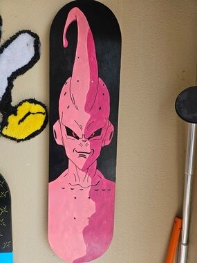 Custom Skateboard Deck Wall Art- Hand-Painted Design Dragon Ball Z Majin Buu